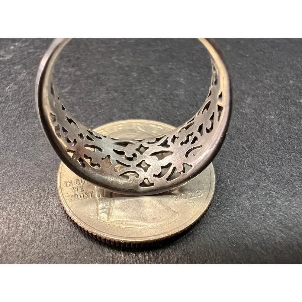 Vintage Sterling Silver Scrolling Delicate Design Ring Size 8